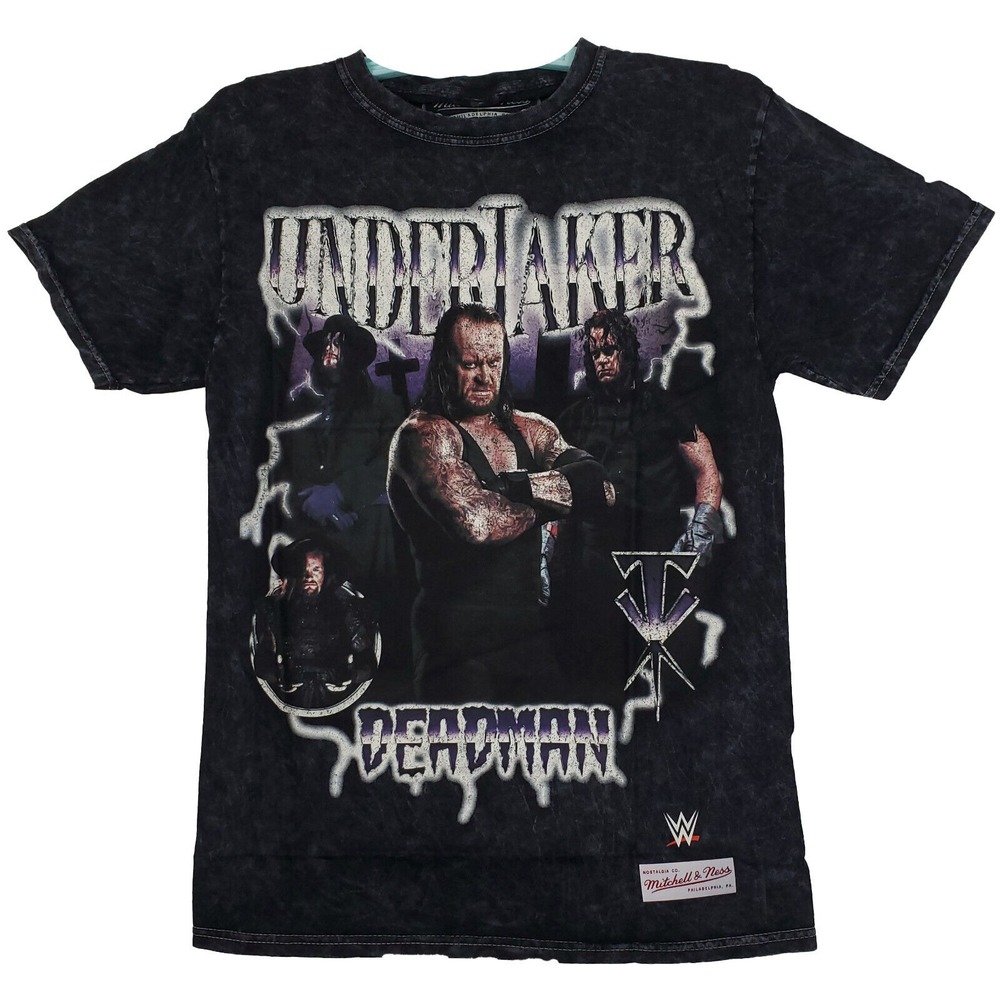WWE The Undertaker Deadman Mitchell & Ness Small Shirt Acid Washed Black NWT - Picture 1 of 7